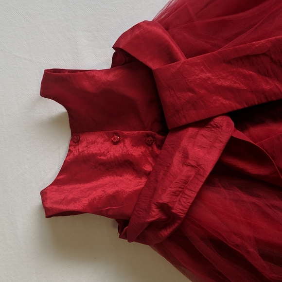 heirlooms by Polly Flinders fancy red tulle holiday dress 3T toddler girls - Picture 7 of 12